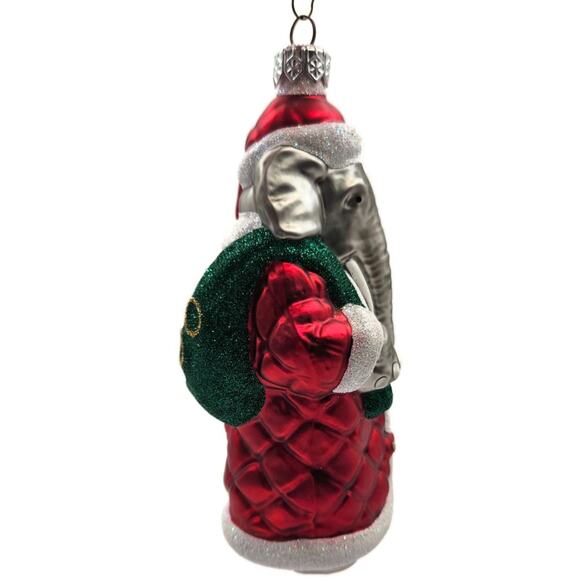 Patricia Breen Christmas at the Zoo Elephant Red Glitter Christmas Ornament CATZ - Picture 8 of 13